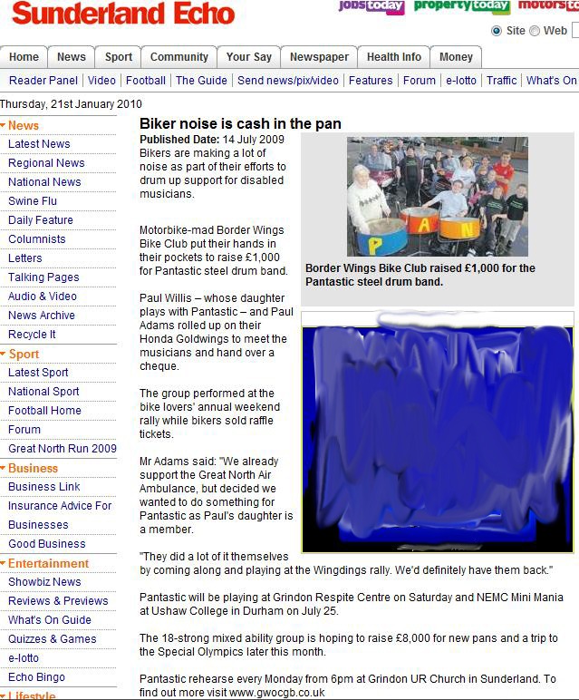 Biker Buddies Article from the Sunderland Echo - 2009